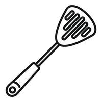 Cooking spatula icon outline . Cutlery grill tool vector