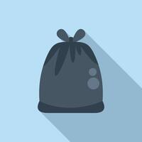 Plastic trash bag icon flat . Clean urban general vector