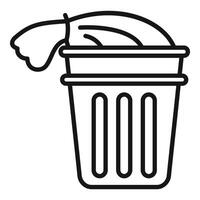 Pack recycle clean icon outline . Bag of trash vector