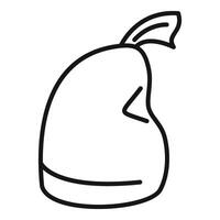 Carry element bag icon outline . Reuse trash bag vector