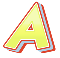 3d dessin animé alphabet lettre et nombre png