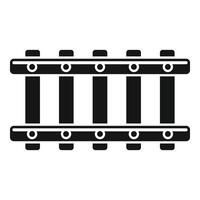 Open railway icon simple . Control track vector
