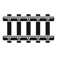 Open railway icon simple . Control track vector