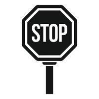 Stop road sign icon simple . Before railway crossing vector