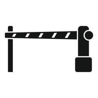 Striped railway cross barrier icon simple . Front pass vector