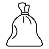 Big sack of garbage icon outline . Carry ecology vector