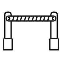 Side traffic barrier icon outline . Railway crossing vector