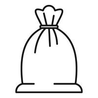 Bag for trash object icon outline . Ecological sack vector