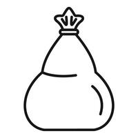 Carry trash bag icon outline . Recycle clean vector