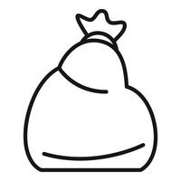 Full sack of trash icon outline . Recycle bag vector