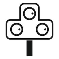 Railway semaphore icon simple . Side pass road vector