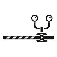 Closed railway crossing barrier with lights icon simple . Warm pass vector