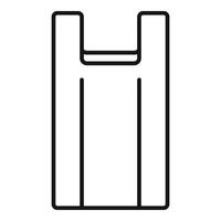 Carry handle empty trash bag icon outline . Ecological element vector