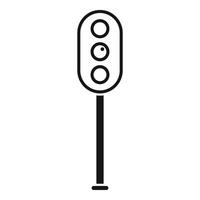 Traffic lights for railroad icon simple . Crossing railway vector