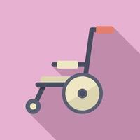 Medical wheelchair icon flat . Patient transportation vector