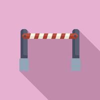 Side traffic barrier icon flat . Railway crossing vector