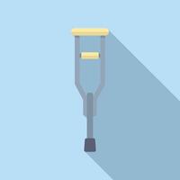 Medical crutches icon flat . Healthcare help vector