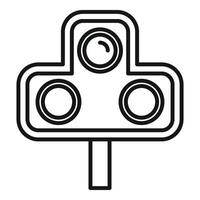 Railway semaphore icon outline . Side pass road vector