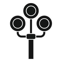 Triple railway lights icon simple . Crossing rails vector