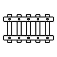 Open railway icon outline . Control track vector