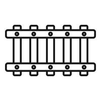 Open railway icon outline . Control track vector