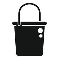 Washing bucket icon simple . Handle pot vector