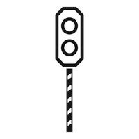 Warn lights on railway crossing icon simple . Object warn vector