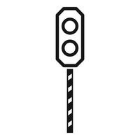 Warn lights on railway crossing icon simple . Object warn vector