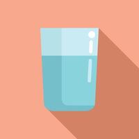 medio vaso de agua icono plano . bebida Fresco vector