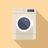 Modern wash machine icon flat . Household object vector