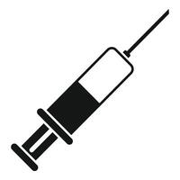 Medical antiviral injection syringe icon simple . Dose inject vector