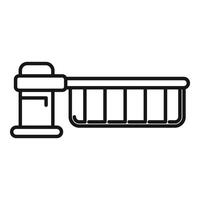 Metal railway crossing barrier icon outline . Control pass vector