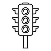 Cross traffic lights icon outline . Safety road sign vector