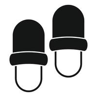 Soft home slippers icon simple . Fashion comfortable vector