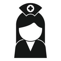 Female nurse icon simple . Medical health vector