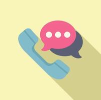 Call message support icon flat . Manual contact vector