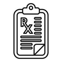Medical test clipboard icon outline . Human analysis vector