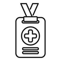 Medical id card icon outline . Personal identity vector