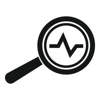 Magnifier heart rate icon simple . Health care vector