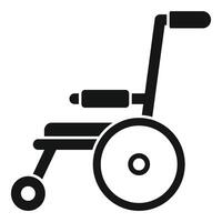 médico silla de ruedas icono sencillo . paciente transporte vector