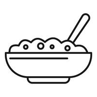 Rice food bowl icon outline . Ceramic pot vector