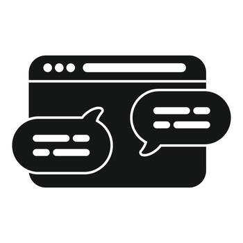 Online agent help icon simple . Support chat app vector