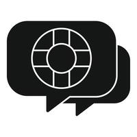 Fast support chat icon simple . Online app info vector