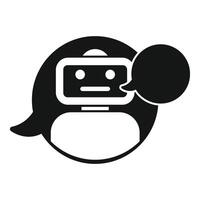 Bot chat support robot icon simple . Ai contact help vector