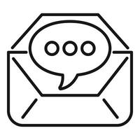 Email support chat icon outline . Online call center help vector