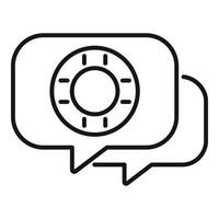 Fast support chat icon outline . Online app info vector