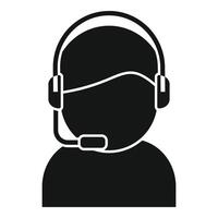 Call center worker icon simple . Online chat support vector