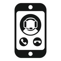 Phone support call icon simple . Call center contact vector