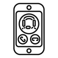 Phone support call icon outline . Call center contact vector