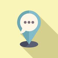 Support chat location service icon flat . Ai virtual help vector